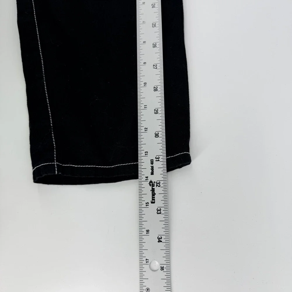 Hot Topic Black Contrast Stitch Cargo Jogger Pants Alt Emo Techwear 34x31 Black - Picture 8 of 9